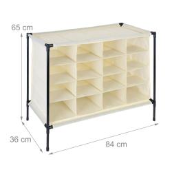 Meuble &agrave; chaussures compact pratique pour le camping 65 x 84 x 36 cm en polyester beige 13_0016910