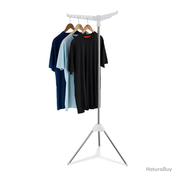 S�choir � linge sur pied pour cintres 3 bras pivotants compact capacit� 27 v�tements en acier inoxy