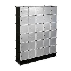 Armoire modulable extensible pour v&ecirc;tements bureau salon 234 x 180 x 46 cm en plastique noir 13_000