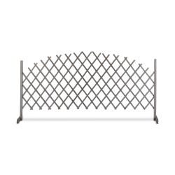 Treillis extensible d&eacute;coratif ajustable jardin 98 x 200 x 30 cm en bois de sapin naturel 13_0006356