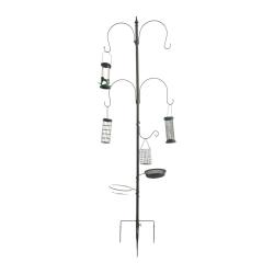 Mangeoire &agrave; oiseaux rustique avec support d&eacute;coratif 231 x 55,9 x 5 cm en acier marron 13_0017926