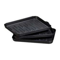 Lot de 3 bacs &agrave; chaussures empilables pour s&eacute;chage rapide couloir voiture 3 x 35 x 27 cm en plastiq