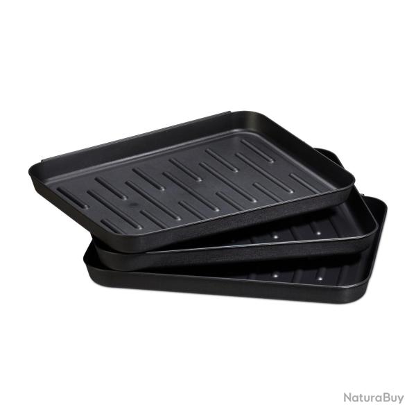 Lot de 3 bacs � chaussures empilables pour s�chage rapide couloir voiture 3 x 35 x 27 cm en plastiq