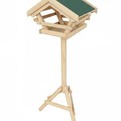 Mangeoire &agrave; oiseaux ind&eacute;pendante jardin hauteur 103 x 37 x 28 cm pour observation facile en bois na