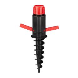 Douille de sol pour parasol ajustable l&eacute;g&egrave;re jardin plage camping 25 x 25 x 20 cm en plastique noir