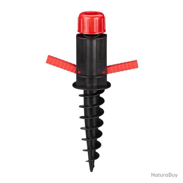 Douille de sol pour parasol ajustable l�g�re jardin plage camping 25 x 25 x 20 cm en plastique noir