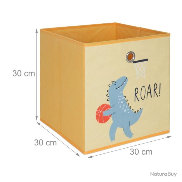 Lot de 3 bo�tes de rangement enfant pliantes 30 x 30 x 30 cm motifs animaux pratiques en tissu mult