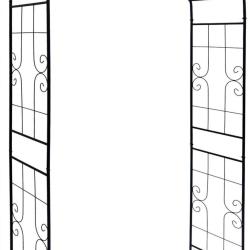 Arche pour rosiers m&eacute;tal noir 240 x 143 x 43 cm design &eacute;l&eacute;gant embellit le jardin en fer noir 13_00