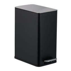 Poubelle de salle de bain moderne 38 x 18,5 x 28 cm avec couvercle silencieux en acier inoxydable a
