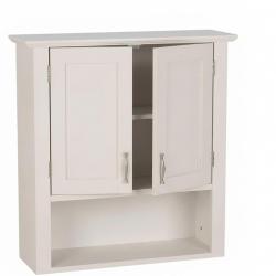 Armoire murale compacte style campagnard salle de bain cuisine 62 x 58 x 20 cm en MDF blanc 13_0018