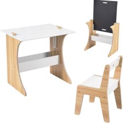 Ensemble enfant 2 pi&egrave;ces table et chaise hauteur 56 x 60 x 50 cm usage bricolage et dessin style &eacute;p