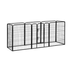 Enclos pour chiots modulable int&eacute;rieur ext&eacute;rieur 60,5 x 76,5 x 235 cm s&eacute;curit&eacute; renforc&eacute;e en acier n
