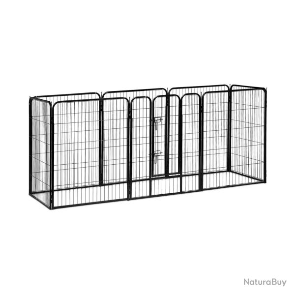 Enclos pour chiots modulable int�rieur ext�rieur 60,5 x 76,5 x 235 cm s�curit� renforc�e en acier n