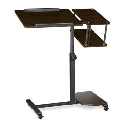 Table pour ordinateur portable r&eacute;glable pratique avec roulettes et surfaces inclinables 77 x 40 x 7