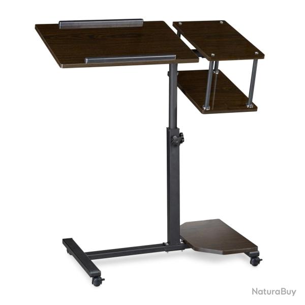 Table pour ordinateur portable r�glable pratique avec roulettes et surfaces inclinables 77 x 40 x 7