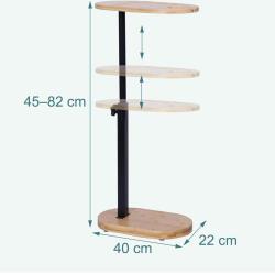 Table d'appoint r&eacute;glable en hauteur forme en C 45-82 x 40 x 22 cm pratique design industriel en bam