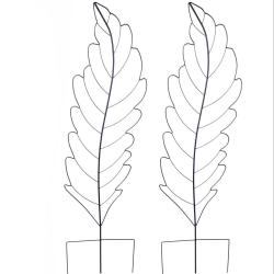 Lot de 3 treillis d&eacute;coratifs en forme de feuille pour plantes grimpantes 150 x 40 x 1 cm en acier n