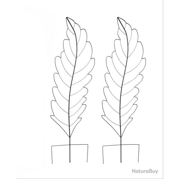 Lot de 3 treillis d�coratifs en forme de feuille pour plantes grimpantes 150 x 40 x 1 cm en acier n