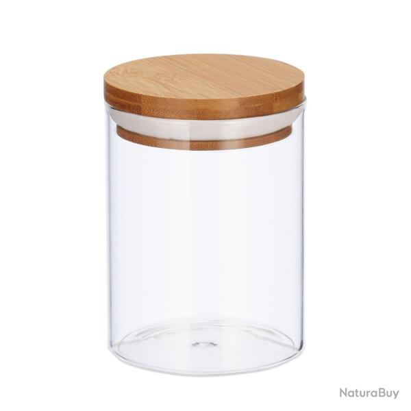 Lot de 3 pots de conservation en verre transparent cuisine 600 ml multifonctionnels avec couvercle