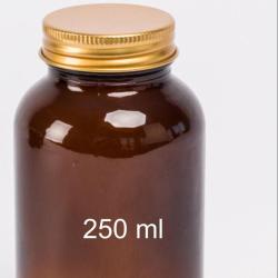 Lot de 5 bocaux en verre ambr&eacute; large ouverture 12 x 6 cm herm&eacute;tiques d&eacute;coratif cuisine en verre bru