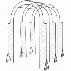 Arche de jardin treillis pour rosiers 250 x 180 x 210 cm support &eacute;l&eacute;gant en acier noir 13_0018882