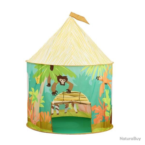 Tente de jeu color�e int�rieur ext�rieur 100 x 100 x 140 cm montage rapide ambiance jungle en polye