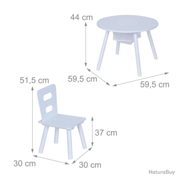 Lot de 3 si�ges pour enfants ergonomiques salle de jeux 50 x 40 x 50 cm en bois blanc 13_0017737
