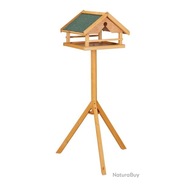 Mangeoire pour oiseaux sur pied jardin design ouvert 120 x 37 x 37,5 cm en bois de sapin naturel 13