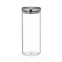 Lot de 3 pots de stockage ronds pratiques cuisine 1,5 L en verre transparent 13_0008038