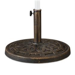 Pied de parasol rond pratique et d&eacute;coratif jardin terrasse balcon 40 x 40 x 10 cm en fonte gris 13_
