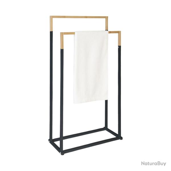 Porte-serviettes sur pied 86 x 44 x 21 cm s�chage efficace design d�coratif en m�tal noir 13_0017853