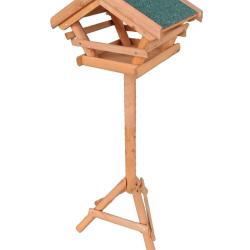 Mangeoire &agrave; oiseaux ind&eacute;pendante jardin hauteur 103 x 37 x 28 cm pour observation facile en bois na
