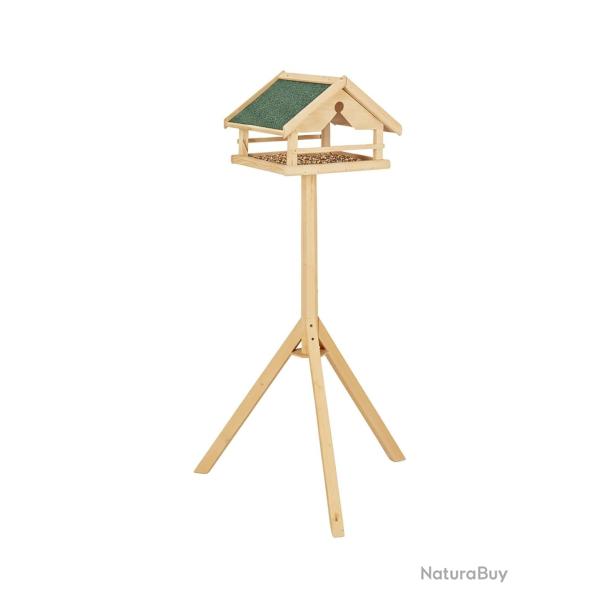 Mangeoire pour oiseaux sur pied jardin design ouvert 120 x 37 x 37,5 cm en bois de sapin naturel 13