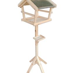 Mangeoire pour oiseaux sauvages en bois de sapin 121 cm design ouvert pratique en bois naturel 13_0