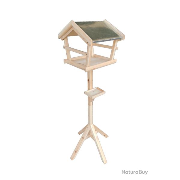 Mangeoire pour oiseaux sauvages en bois de sapin 121 cm design ouvert pratique en bois naturel 13_0