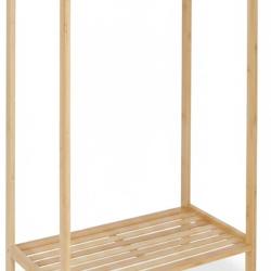 Porte-serviettes moderne 86 x 52,5 x 32 cm avec tablette rangement pratique salle de bain en bambou