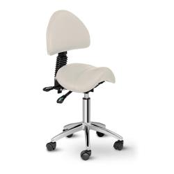 Tabouret si&egrave;ge chaise selle avec dossier beige 14_0003498