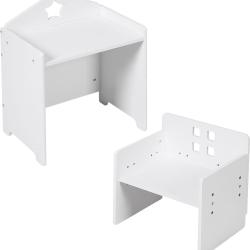 Lot de 2 si&egrave;ges enfants table et chaise 48,5 x 38 x 30 cm assise confortable rangement facile en MD