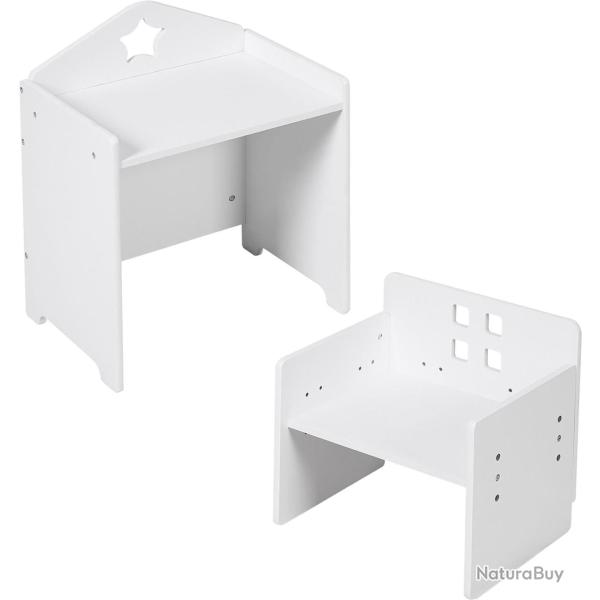 Lot de 2 si�ges enfants table et chaise 48,5 x 38 x 30 cm assise confortable rangement facile en MD