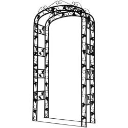 Arche de jardin en fer noir 240 x 120 x 45 cm pour rosiers et plantes grimpantes style d&eacute;coratif 13