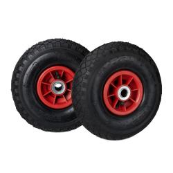 Lot de 2 roues de brouette en caoutchouc pour chariot jardin 26 x 8,5 cm usage facile surface profi