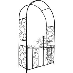 Arche de jardin &eacute;l&eacute;gante pour plantes grimpantes 230 x 130 x 38 cm avec double porte fonctionnelle