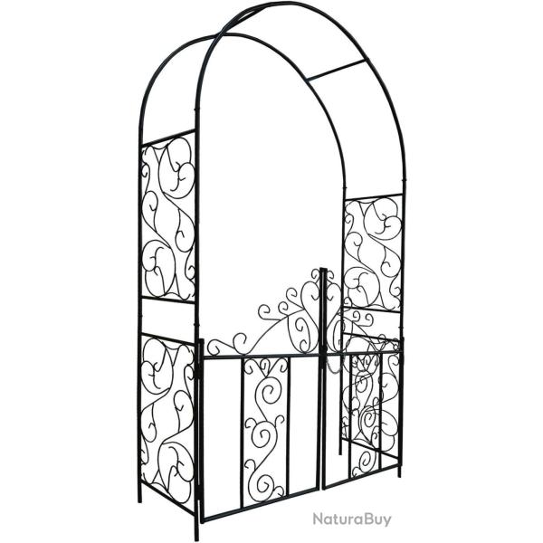 Arche de jardin �l�gante pour plantes grimpantes 230 x 130 x 38 cm avec double porte fonctionnelle