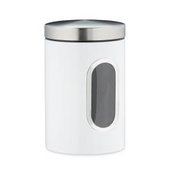 Bocal de stockage herm&eacute;tique cuisine avec fen&ecirc;tre de visualisation 20 x 10 x 10 cm en m&eacute;tal argent&eacute;