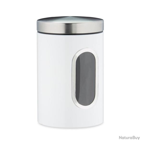 Bocal de stockage herm�tique cuisine avec fen�tre de visualisation 20 x 10 x 10 cm en m�tal argent�