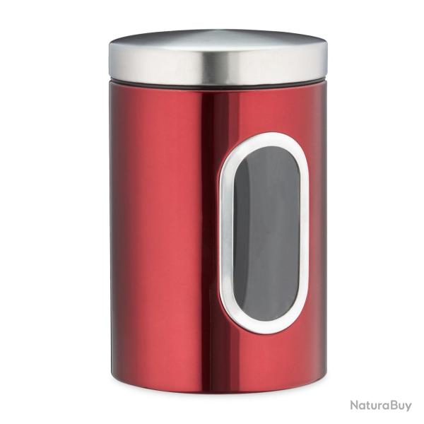 Bocal de stockage multifonctionnel cuisine herm�tique avec fen�tre 15 x 10 x 10 cm en m�tal argent�