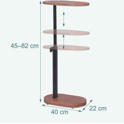 Table d'appoint r&eacute;glable forme en C salon chevet 45 x 40 x 22 cm ambiance moderne en bambou noir 13