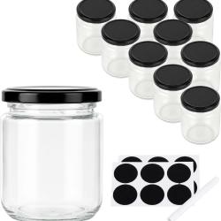 Lot de 10 bocaux en verre 8 x 7,5 cm herm&eacute;tiques pour confitures DIY d&eacute;coration cuisine en verre tr
