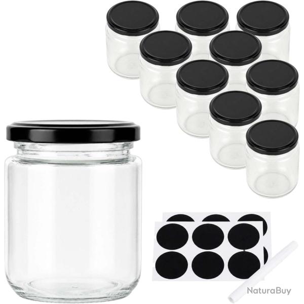 Lot de 10 bocaux en verre 8 x 7,5 cm herm�tiques pour confitures DIY d�coration cuisine en verre tr