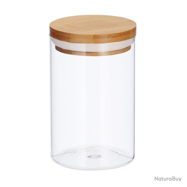 Lot de 3 pots de stockage en verre transparent cuisine 16 x 9,5 cm multifonctionnels style moderne